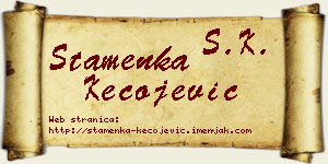Stamenka Kecojević vizit kartica